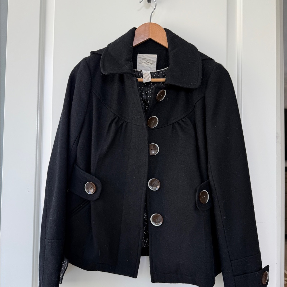 Anthropologie Idra Women's Black Button-Up Jacket - size 4